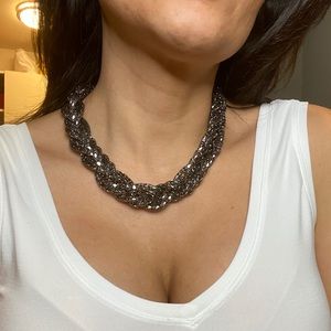 Silver woven necklace